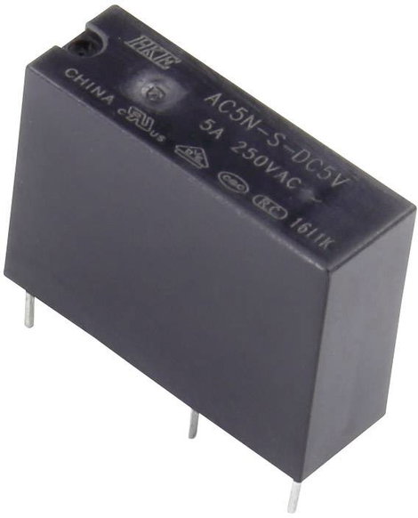 HKE AC5N-S-DC5V Nyák relé 5 V/DC 5 A 1 záró 1 db