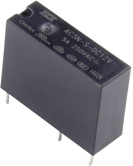 HKE AC5N-S-DC12V Nyák relé 12 V/DC 5 A 1 záró 1 db
