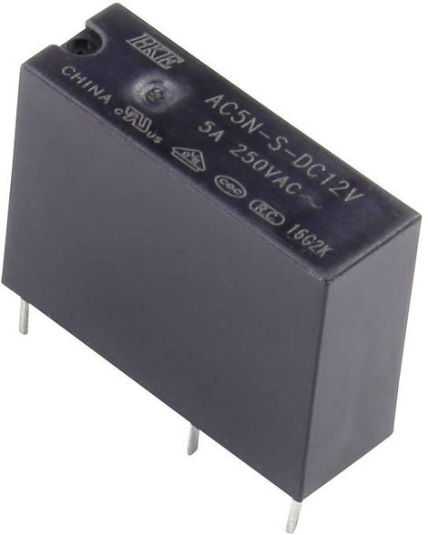 HKE AC5N-S-DC12V Nyák relé 12 V/DC 5 A 1 záró 1 db