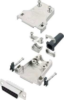encitech DTZF15-DBS-K 6355-0044-12 D-SUB hüvelyes kapocsléc készlet 180 ° Pólusszám: 15 Forrasztókeh
