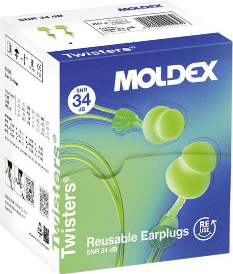 Moldex 644101 Twisters Cord Hallásvédő füldugó 34 dB többször használható 1 db