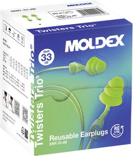 Moldex 645101 Twisters Trio Cord Hallásvédő füldugó 33 dB többször használható 1 db