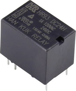 HR93-DC12H Nyák relé 12 V/DC 2 A 1 váltó 1 db