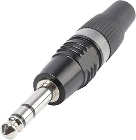 Hicon HI-J63SP-B Jack csatlakozó, 6,35 mm Dugó, egyenes Pólusszám: 3 Sztereo Fekete, Ezüst 1 db