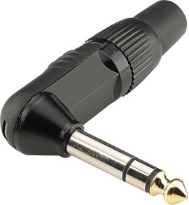 Hicon HI-J63SA06 Jack csatlakozó, 6,35 mm Dugó, hajlított Pólusszám: 3 Fekete 1 db