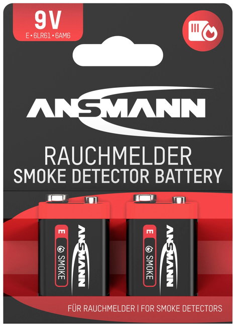 Ansmann Rauchmelderbatterie 9V-os elem Alkáli mangán 9 V 2 db 4. kép