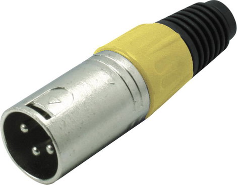 Kash 55002-Y XLR csatlakozó Dugó, egyenes Pólusszám: 3 Sárga 1 db