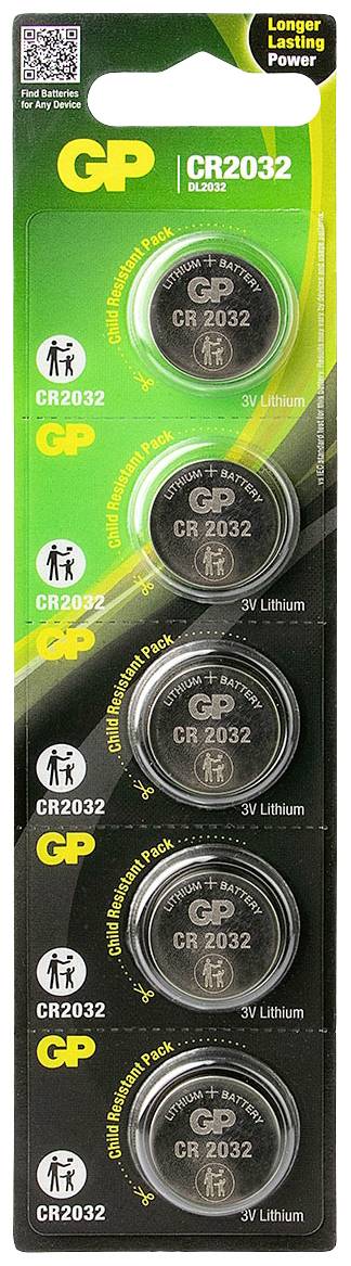 GP Batteries Gombelem CR 2032 3 V 5 db 220 mAh Lítium GPCR2032STD147C5 6. kép
