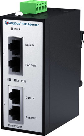 Anybus AWB4006 AWB4006 PoE injektor RJ-45 12 V/DC, 24 V/DC, 36 V/DC, 48 V/DC, 57 V/DC 1 db