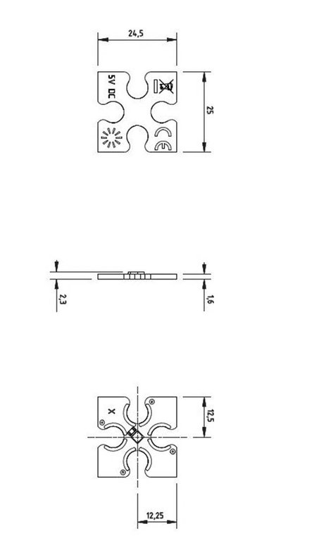 Lumitronix Lapos LED Zöld (H x Sz x Ma) 25 x 24.50 x 2.30 mm 6. kép
