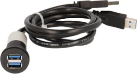 2 x USB 3.0 aljzat A - 2 x USB 3.0 csatlakozó A Schlegel Elektrokontakt RRJ_2USB3_SW_150 Schlegel Ta