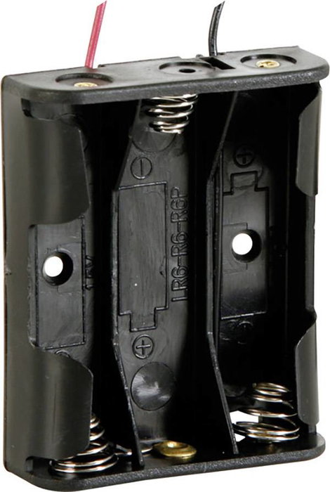 Velleman BH331A Elemtartó 3 Ceruza (AA) Kábeles (H x Sz x Ma) 58 x 48 x 17 mm