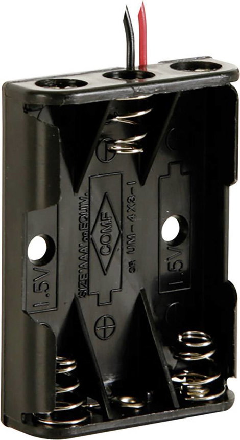 Velleman BH431A Elemtartó 3 Mikro (AAA) Kábeles (H x Sz x Ma) 53 x 38 x 13 mm