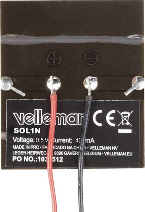 Velleman SOL1N Polikristályos napelem modul 0.5 V 3. kép