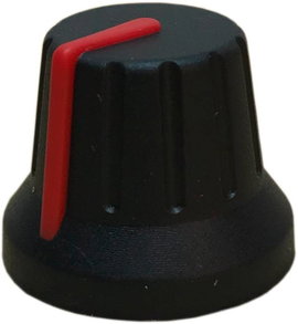 PSP 49009-R 49009-R Forgatógomb Mutatóval Fekete, Piros (Ø x Ma) 18.8 mm x 15.24 mm 1 db