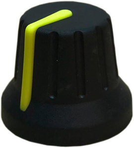 PSP 49009-Y 49009-Y Forgatógomb Mutatóval Fekete, Sárga (Ø x Ma) 18.8 mm x 15.24 mm 1 db