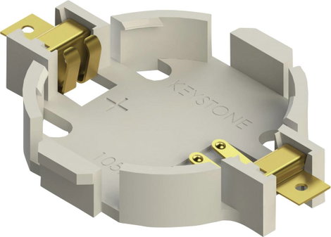 Keystone Electronics 1057 Gombelemtartó 1x CR 2032 Vízszintes, Felületi SMD szerelés (H x Sz x Ma) 3 2. kép