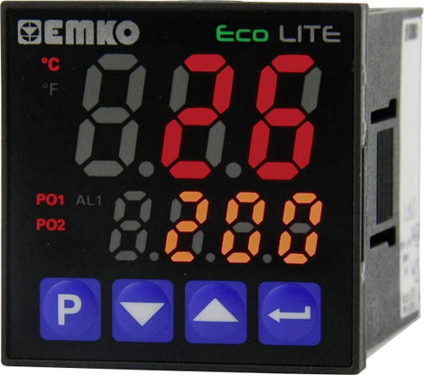 Emko ecoLITE.4.5.2R.0.0 Hőmérséklet szabályozó Pt100, J, K, R, S, T, L -199 - +999 °C Relé, 5 A (H x