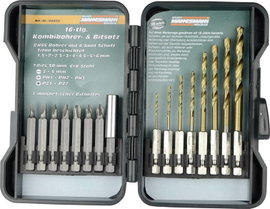 Brüder Mannesmann M54325 TiN 16 részes Fúró és bit készlet