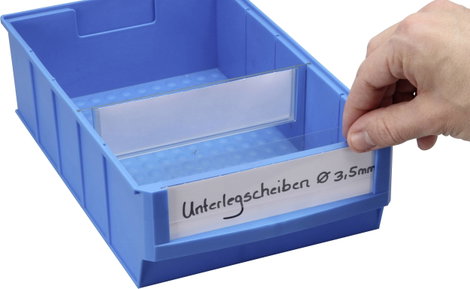Allit 456597 Feliratozható címkék, tárolódobozokhoz ProfiPlus ShelfBox Label B Fehér, Átlátszó 20 db