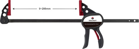 Egykezes szorító, mini, 200 x 35 mm, 250 Nm TOOLCRAFT 1574785 Szorítási szélesség (max.):200 mm Mére 2. kép