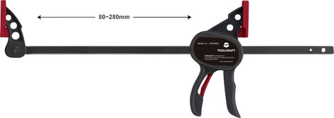 Egykezes szorító, mini, 200 x 35 mm, 250 Nm TOOLCRAFT 1574785 Szorítási szélesség (max.):200 mm Mére 3. kép