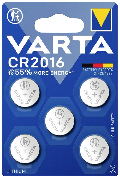 Varta Gombelem CR 2016 3 V 5 db 87 mAh Lítium LITHIUM Coin CR2016 Bli 5 3. kép