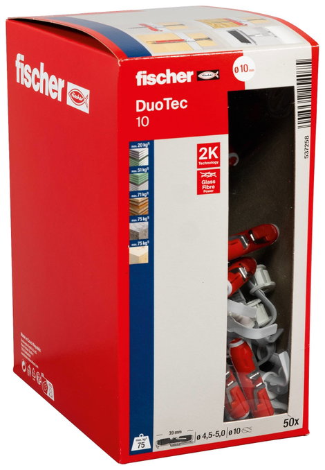 Fischer DUOTEC 10 Kampós tipli 47 mm 10 mm 537258 50 db