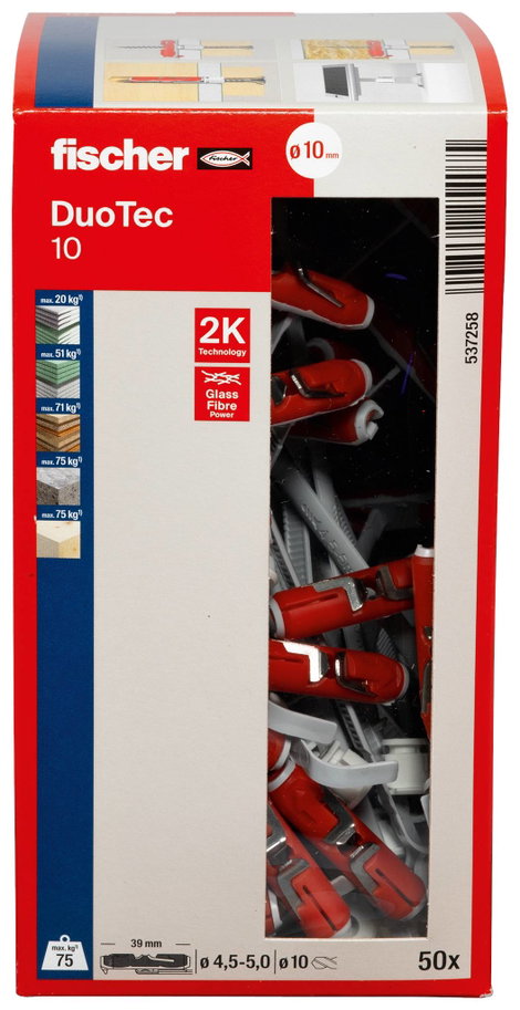 Fischer DUOTEC 10 Kampós tipli 47 mm 10 mm 537258 50 db 4. kép