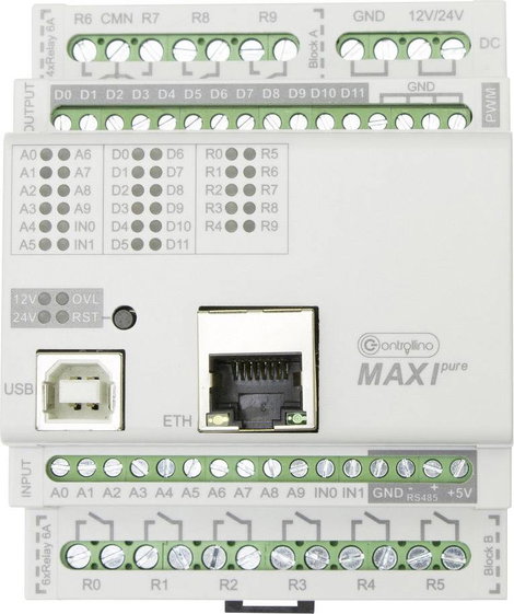 Controllino MAXI pure 100-100-10 SPS vezérlőegység 12 V/DC, 24 V/DC