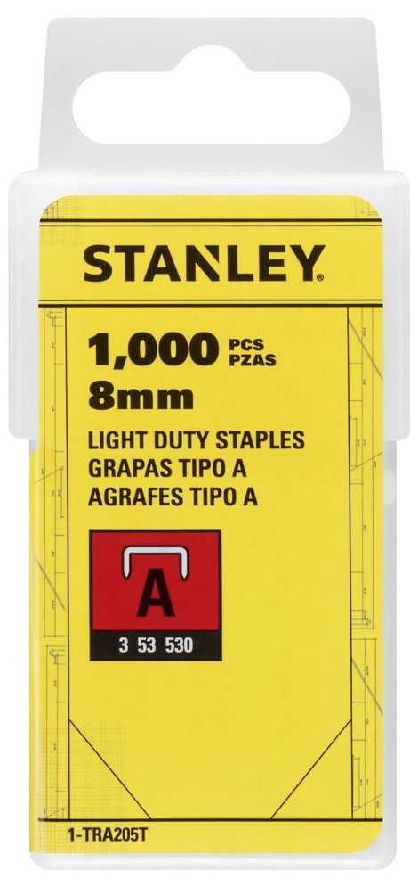 A típusú kapcsok 8mm 1000 db. 1 db Stanley 1-TRA205T 2. kép