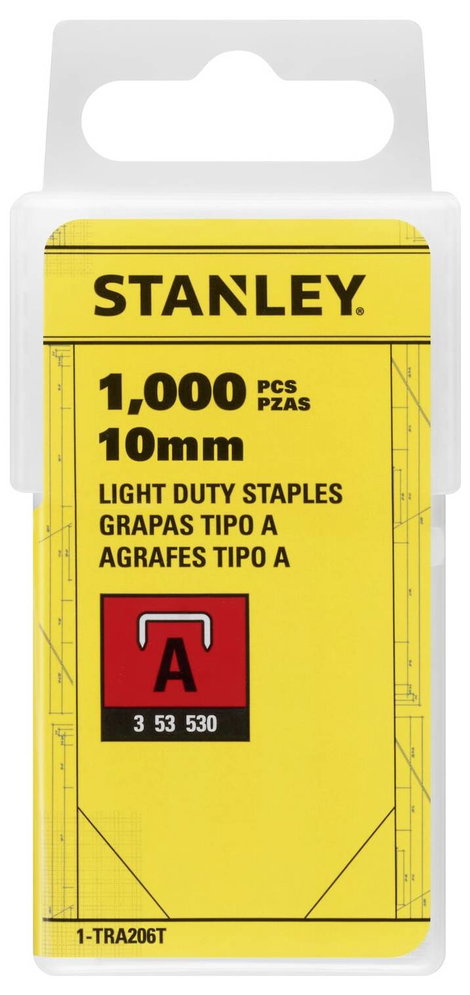 A típusú tűzőkapcsok 10mm 1000 db. 1 db Stanley 1-TRA206T 5. kép