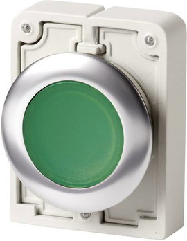 Eaton 182927 M30C-FDL-G Nyomógomb lapos, kerek, krómozott Zöld 1 db