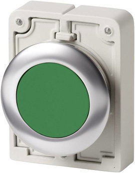 Eaton M30C-FD-G Nyomógomb lapos, kerek, krómozott Zöld 1 db