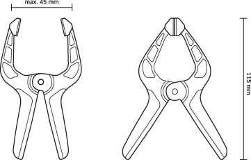 Rugós szorító 45 mm 6 kg TOOLCRAFT 1611467 Szorítási szélesség (max.):45 mm Méret, hossz: 115 mm Vis 3. kép