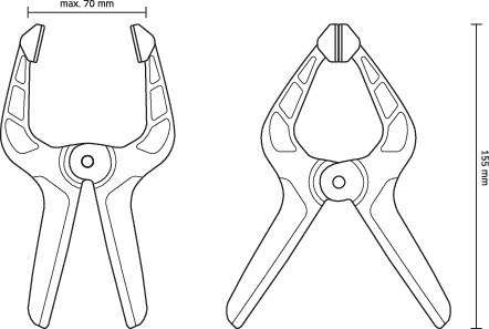 Rugós szorító 70 mm 10 kg TOOLCRAFT 1611468 Szorítási szélesség (max.):70 mm Méret, hossz: 160 mm Vi 4. kép