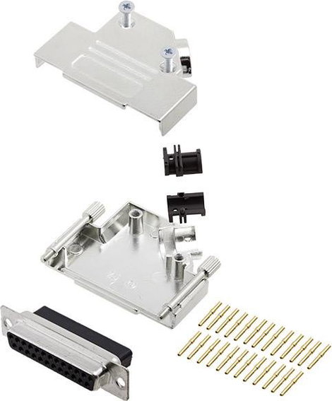 encitech D45ZK25-DBCS-K 6355-0051-13 D-SUB hüvelyes kapocsléc készlet 45 ° Pólusszám: 25 Krimpelős 1