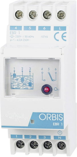 ORBIS Zeitschalttechnik Töltési szint érzékelő 1 db EBR-1 Üzemi feszültség: 230 V/AC (H x Sz x Ma) 6