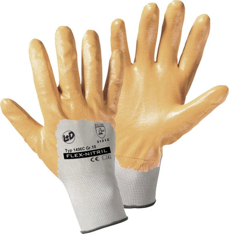 L+D worky Flex-Nitril 1496C-11 Poliészter Munkakesztyű Méret (kesztyű): 11, XXL CAT II 1 pár