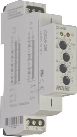 Rose LM CRM-2H/UNI CRM-2H/UNI Időrelé Multifunkció 12 V/DC, 12 V/AC, 240 V/DC, 240 V/AC 1 db Időtart
