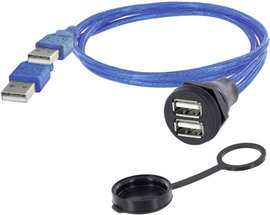 2 x A típusú USB 2.0 Sasszé alj, beépíthető 1310-1028-05 M22 1310-1028-05 encitech Tartalom: 1 db