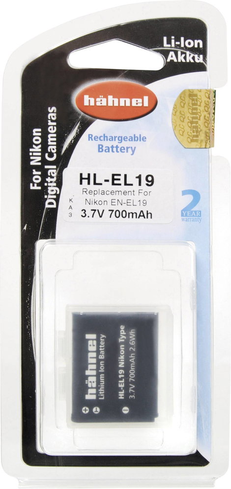 Hähnel Fototechnik HL-EL19 Kamera akku Megfelelő eredeti akku (kamera) EN-EL19 3.7 V 700 mAh 2. kép