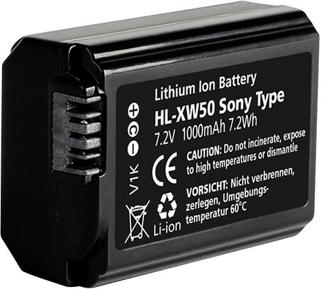 Hähnel Fototechnik HL-XW50 Kamera akku Megfelelő eredeti akku (kamera) NP-FW50 7.2 V 1000 mAh