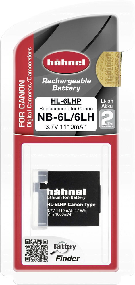Hähnel Fototechnik HL-6LHP Kamera akku Megfelelő eredeti akku (kamera) NB-6L, NB-6LH 3.7 V 1110 mAh 4. kép