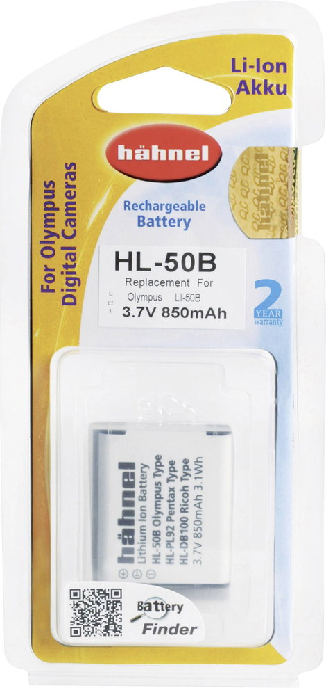 Hähnel Fototechnik HL-50B Kamera akku Megfelelő eredeti akku (kamera) LI-50B, Li-52B, D-LI92, DB-100 2. kép