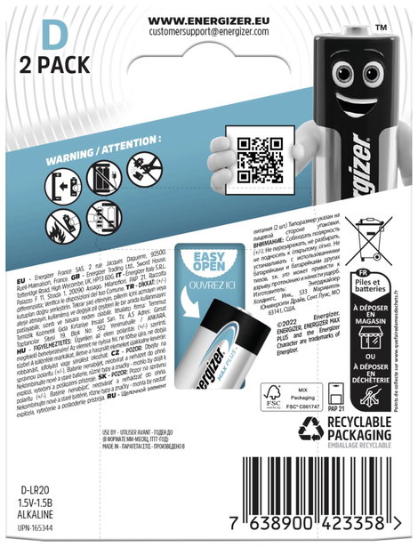 Góliátelem Energizer Max Plus Alkáli mangán 1.5 V 2 db 2. kép