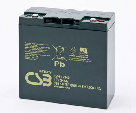 Ólomakku 12 V 24 Ah AGM 181 x 170 x 170 mm M5, CSB Battery EVH12240 2. kép
