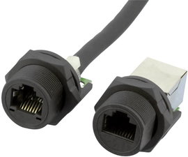 W & P Products RJ-45 csavaros reteszelő aljzatok a ház szereléséhez, Cat 5e, IP67 W654-1-7-1 RJ45 ku