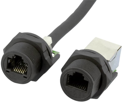 W & P Products RJ-45 csavaros reteszelő aljzatok a ház szereléséhez, Cat 5e, IP67 W654-1-7-1 RJ45 ku