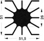 Fischer Elektronik 10020382 SK 46 20 SA LED-es hűtőtest 2.15 K/W (H x Sz x Ma) 51.5 x 51 x 20 mm bélyegkép